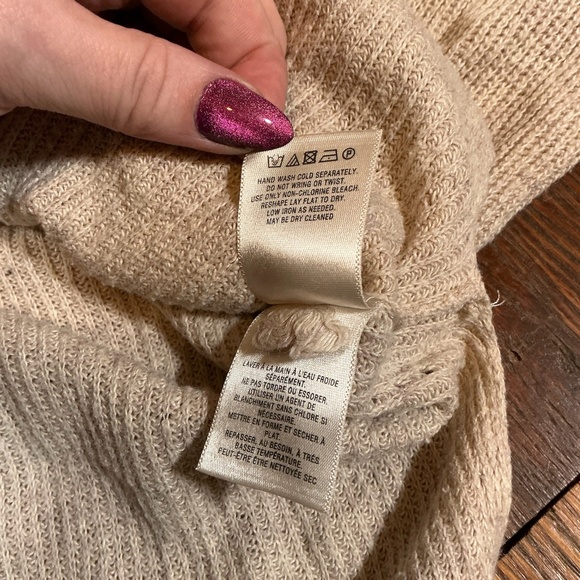 Anthropologie Moth Oatmeal Longline Ribbed Sweater Tunic Size M - Picture 8 of 9